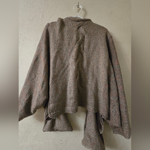 Knox Rose Brown Knit Women's Poncho - Picture 3 of 3